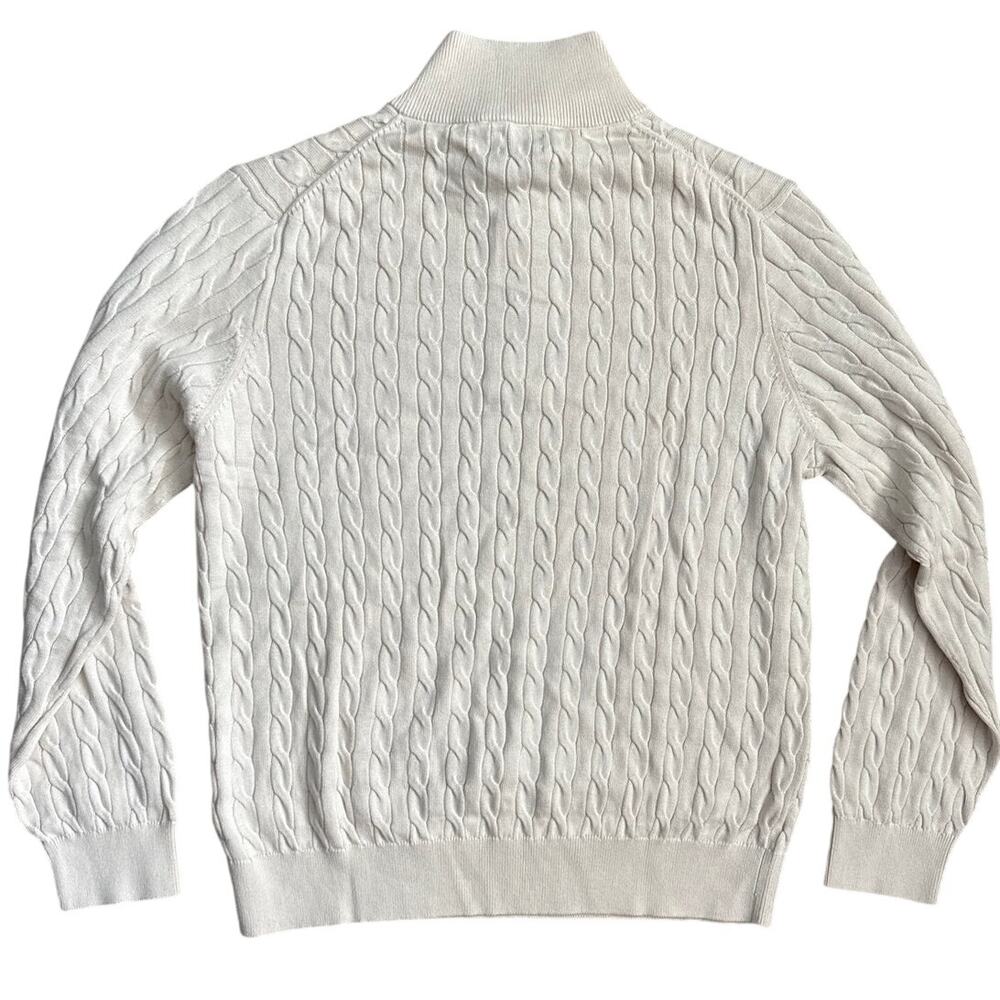 J. Crew Cotton Cable Half-Zip Soft Sweater in Natural Size Large - Picture 11 of 11